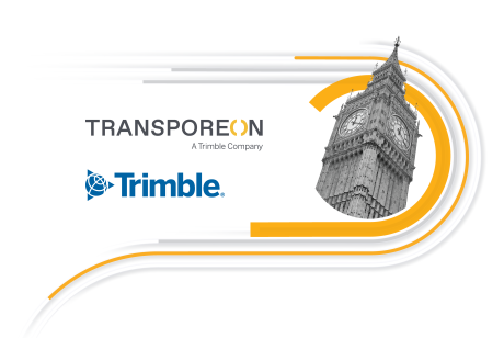Big Ben and Transporeon Logo and Trimble logo surrounded by Trimble gold lines Big Ben and Transporeon Logo and Trimble logo surrounded by Trimble gold lines